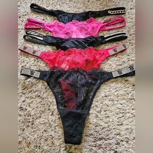 Victoria Secret 6 Large Strap Thongs NWT